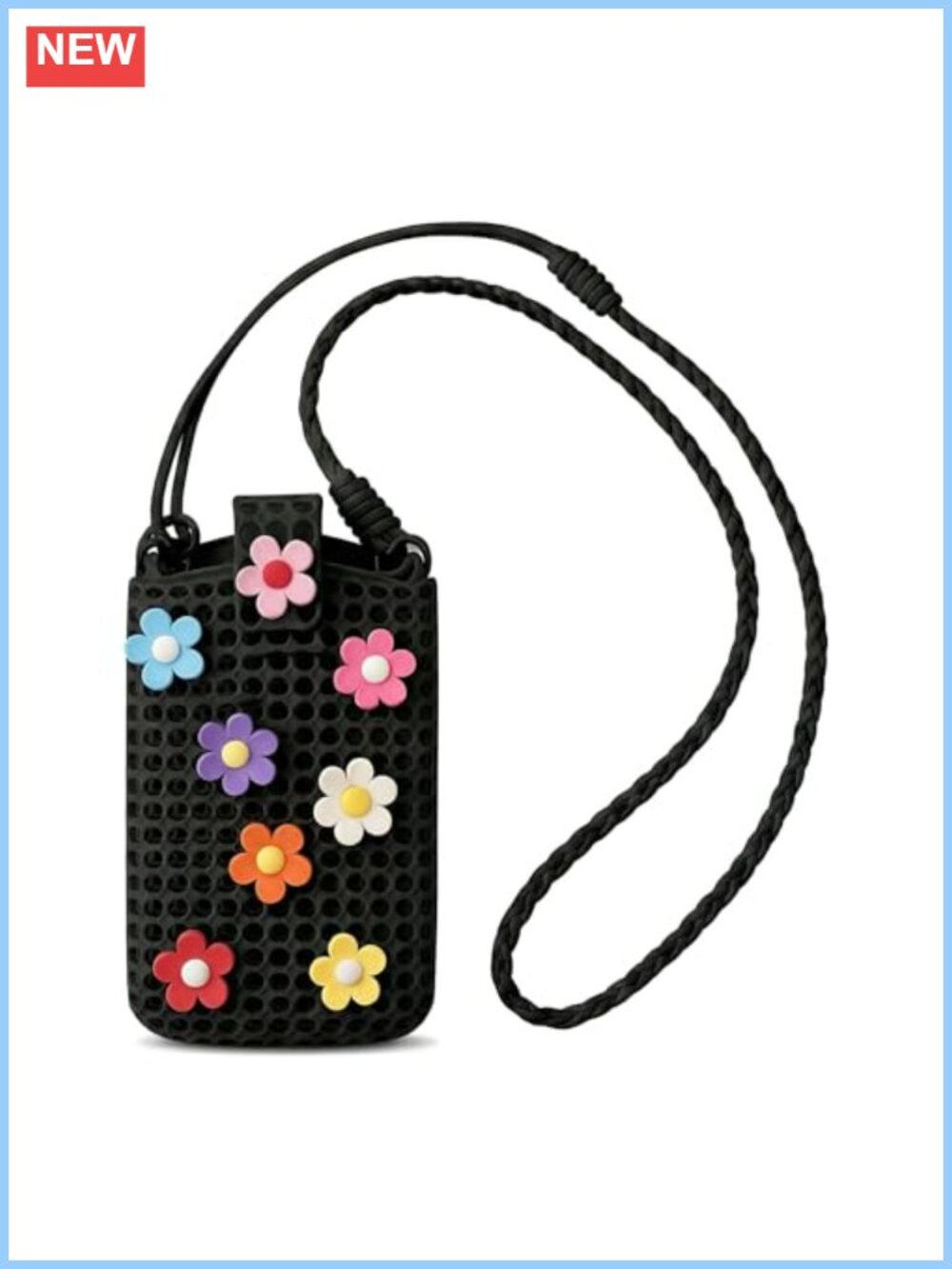 3D Mesh Crossbody Phone Purse Wallet with Removable Charms